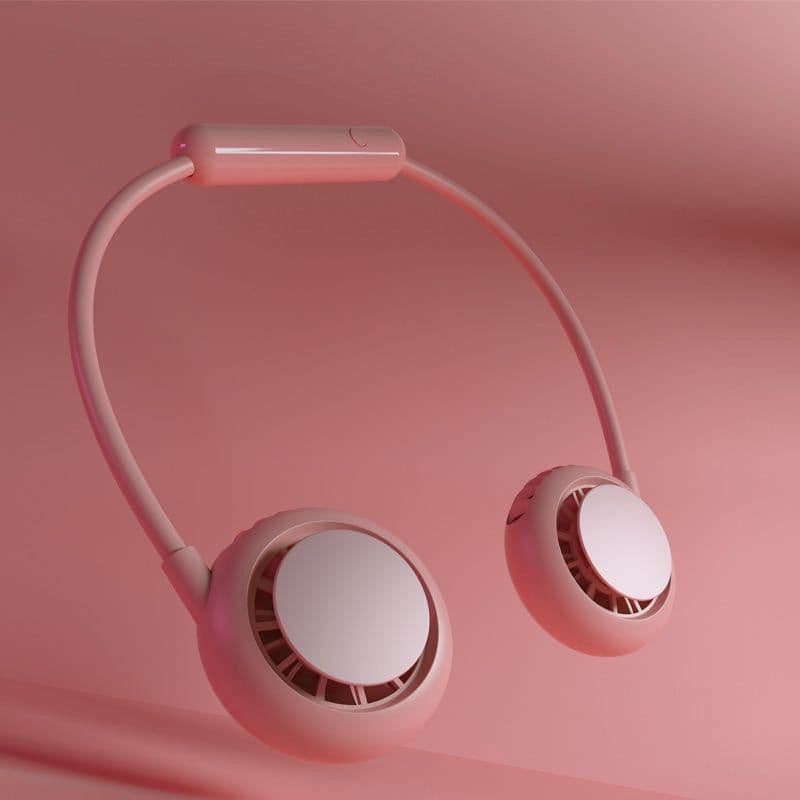 image-Mini Lazy Hanging Neck Fan USB Rechargeable Leafless