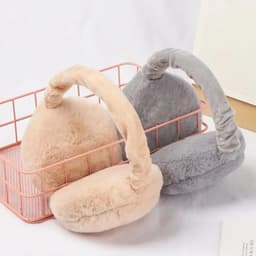 image-Fashion Autumn Winter Earmuffs Women Men Ear Warmer Plush Solid Color