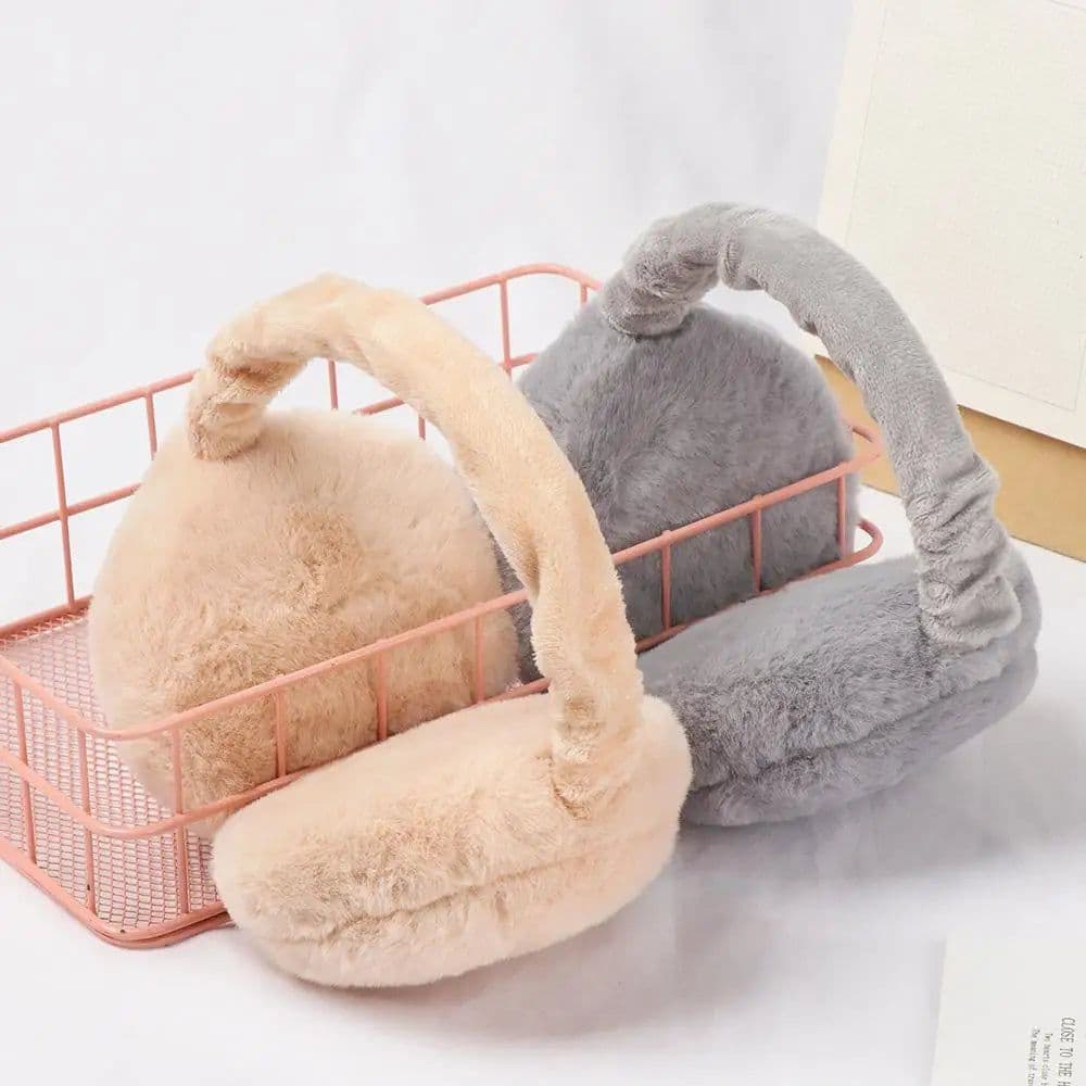 image-Fashion Autumn Winter Earmuffs Women Men Ear Warmer Plush Solid Color