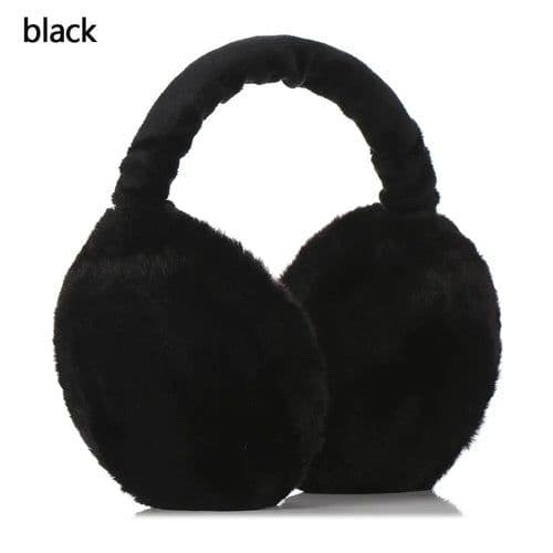 image-Fashion Autumn Winter Earmuffs Women Men Ear Warmer Plush Solid Color