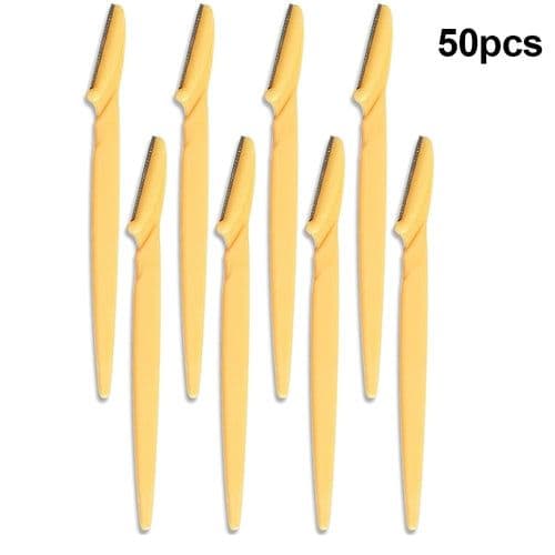 image-50Pcs Eyebrow Trimmer Blade Shaping Knife Eye Brow Epilation Face