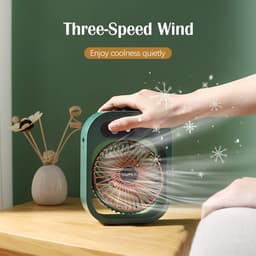 image-Portable Mist Fan USB Rechargeable Battery Desktop Air Conditioning