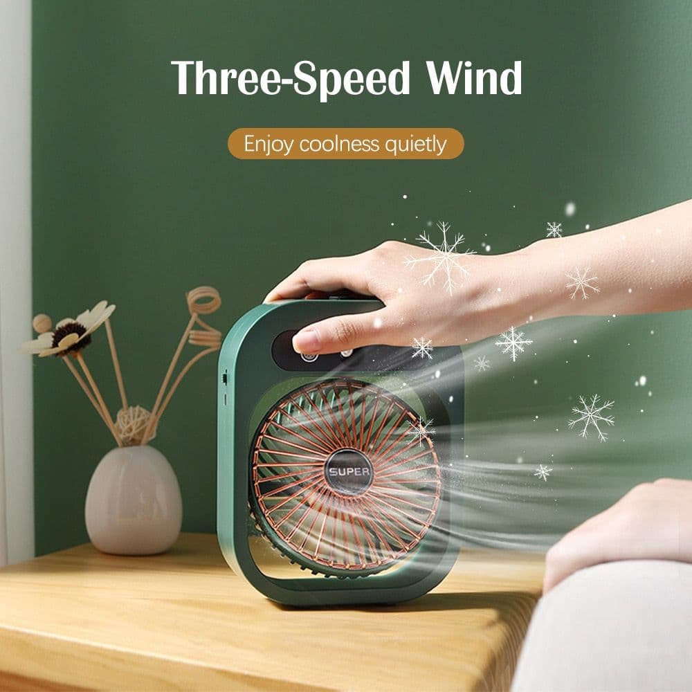 image-Portable Mist Fan USB Rechargeable Battery Desktop Air Conditioning