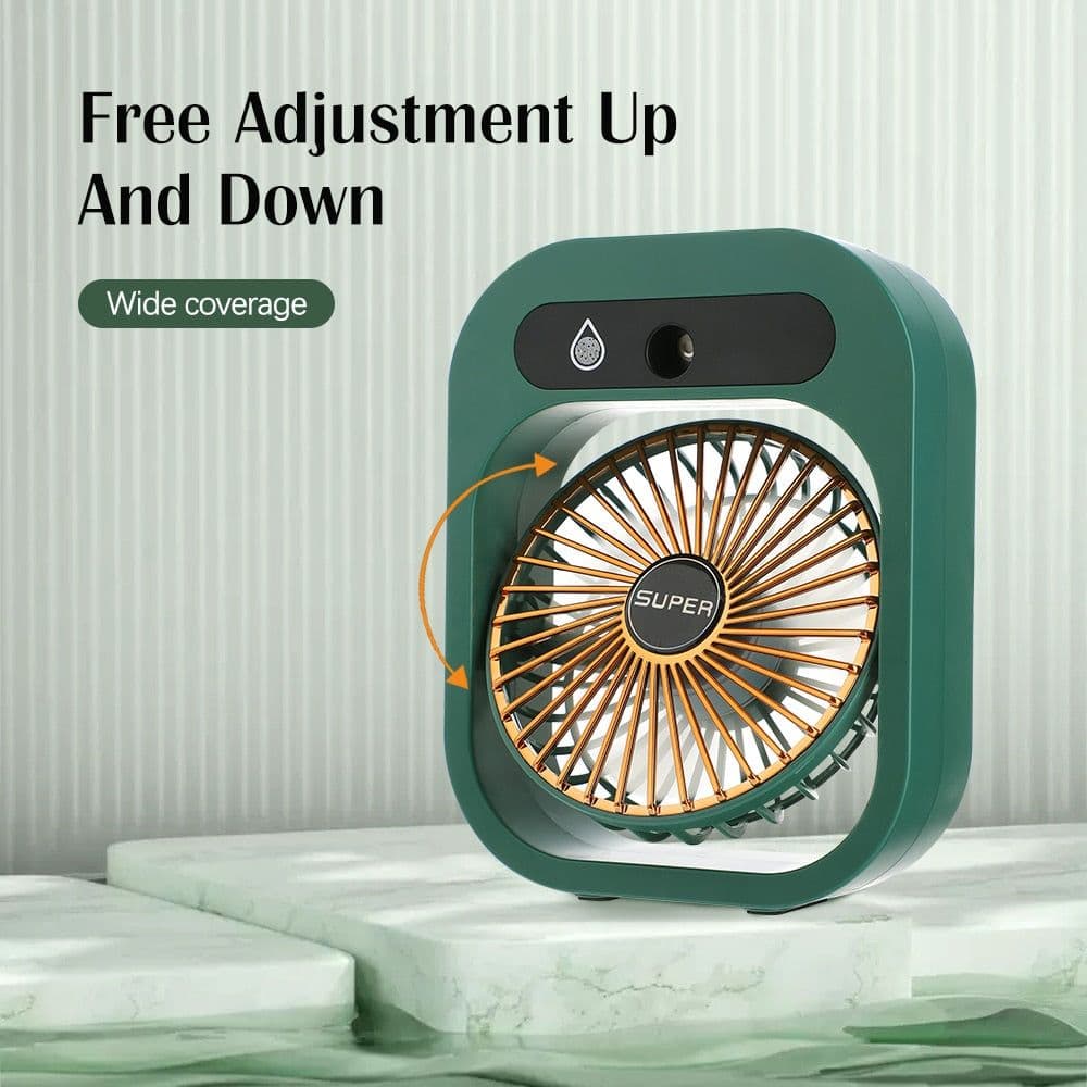 image-Portable Mist Fan USB Rechargeable Battery Desktop Air Conditioning