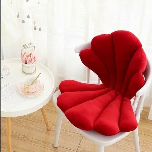 image-Luxurious Velvet Seal Shell Chair Cushion Rose Seat Pillow
