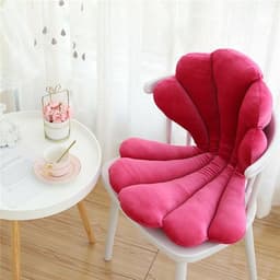 image-Luxurious Velvet Seal Shell Chair Cushion Rose Seat Pillow