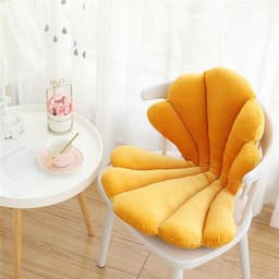image-Luxurious Velvet Seal Shell Chair Cushion Rose Seat Pillow