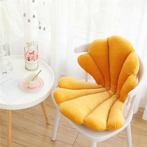 image-Luxurious Velvet Seal Shell Chair Cushion Rose Seat Pillow