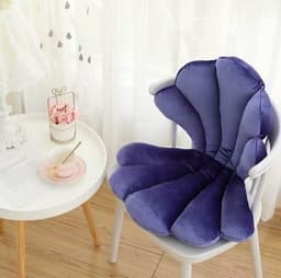 image-Luxurious Velvet Seal Shell Chair Cushion Rose Seat Pillow