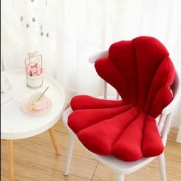 image-Luxurious Velvet Seal Shell Chair Cushion Rose Seat Pillow