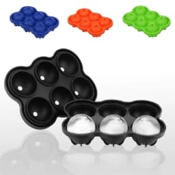 image-Large Ice Cube Maker Silicone Mold 6 Cell Ice Ball
