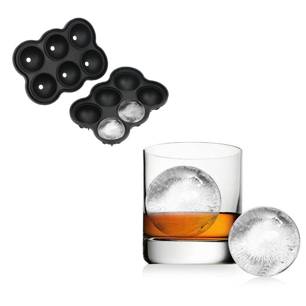 image-Large Ice Cube Maker Silicone Mold 6 Cell Ice Ball