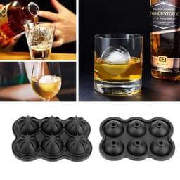 image-Large Ice Cube Maker Silicone Mold 6 Cell Ice Ball