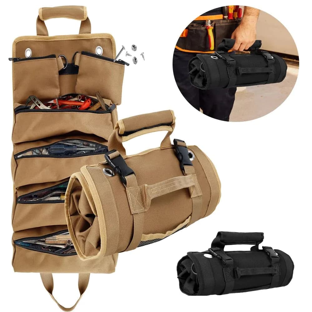 image-Multi-Purpose Tool Bag Roll Up Tool Bag Oxford Cloth Heavy Duty Tool