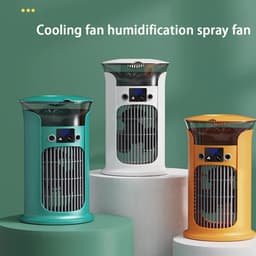 image-Portable Rechargeable Quiet Cool Air Fan with Humidifier Desktop Air