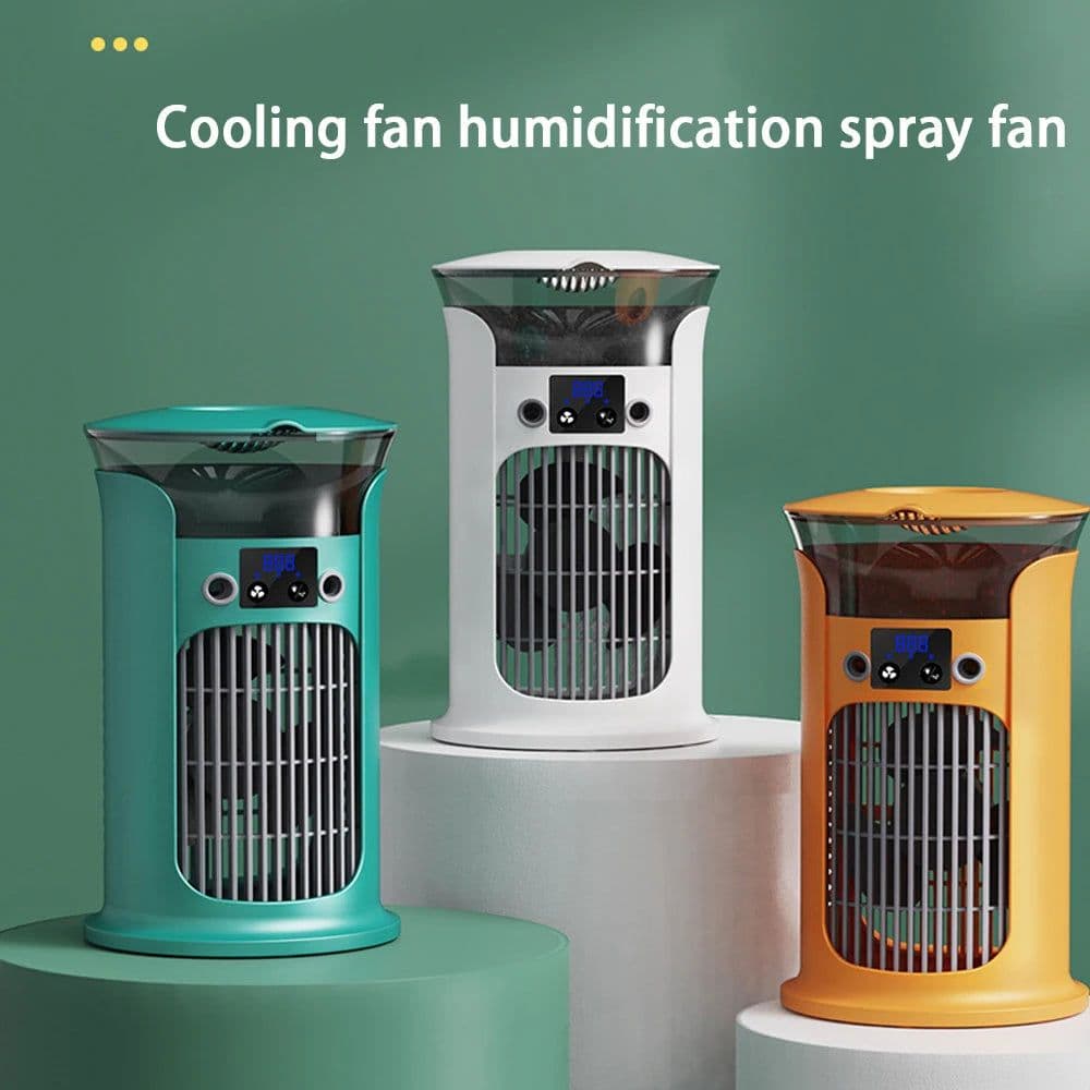 image-Portable Rechargeable Quiet Cool Air Fan with Humidifier Desktop Air