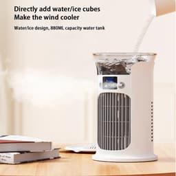 image-Portable Rechargeable Quiet Cool Air Fan with Humidifier Desktop Air