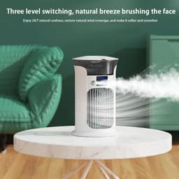 image-Portable Rechargeable Quiet Cool Air Fan with Humidifier Desktop Air