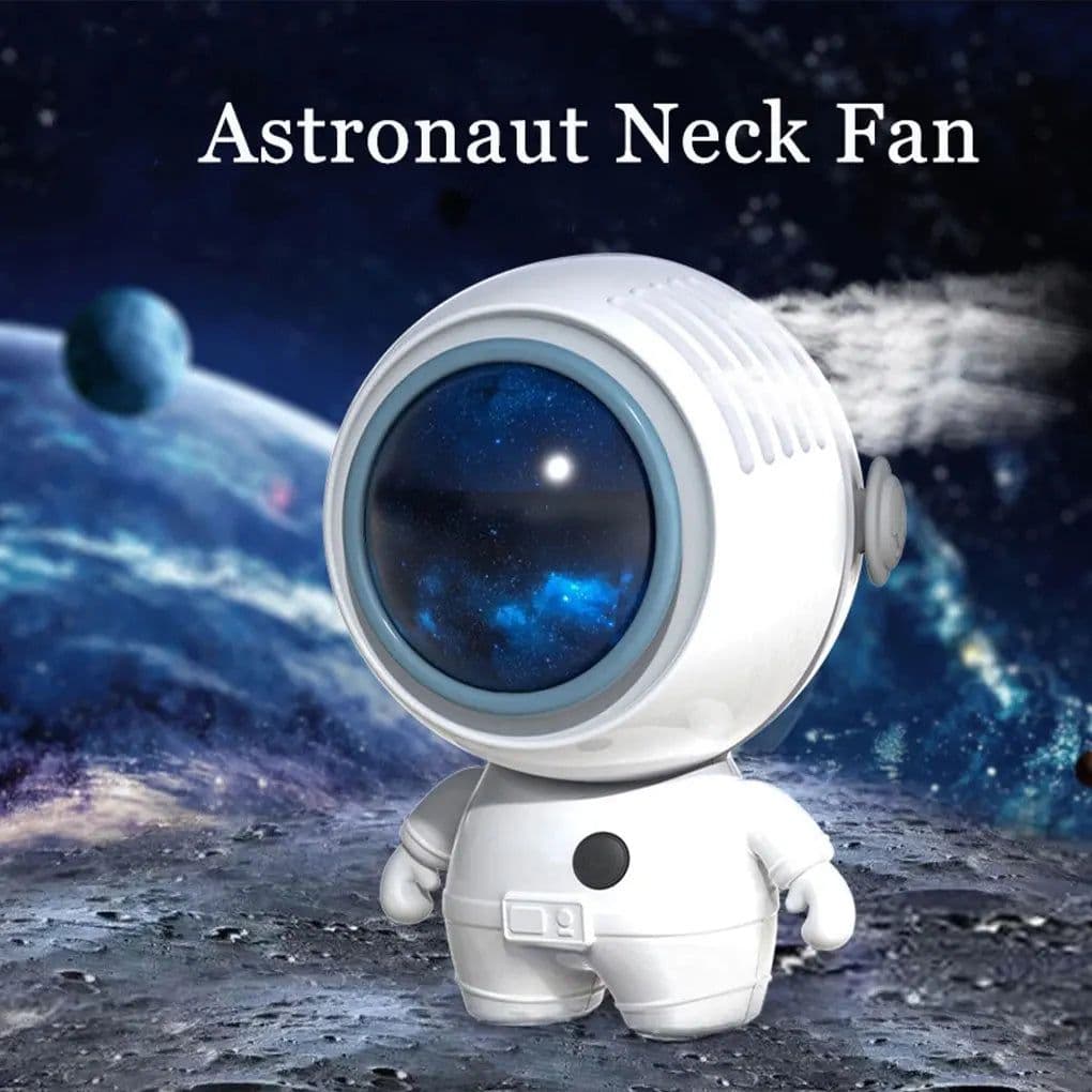 image-Astronaut Neck Hanging Fan Portable Cute Quiet Running Brushless Motor