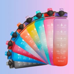 image-1L Tritan Water Bottle With Time Marker Bounce Cover