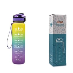 image-1L Tritan Water Bottle With Time Marker Bounce Cover