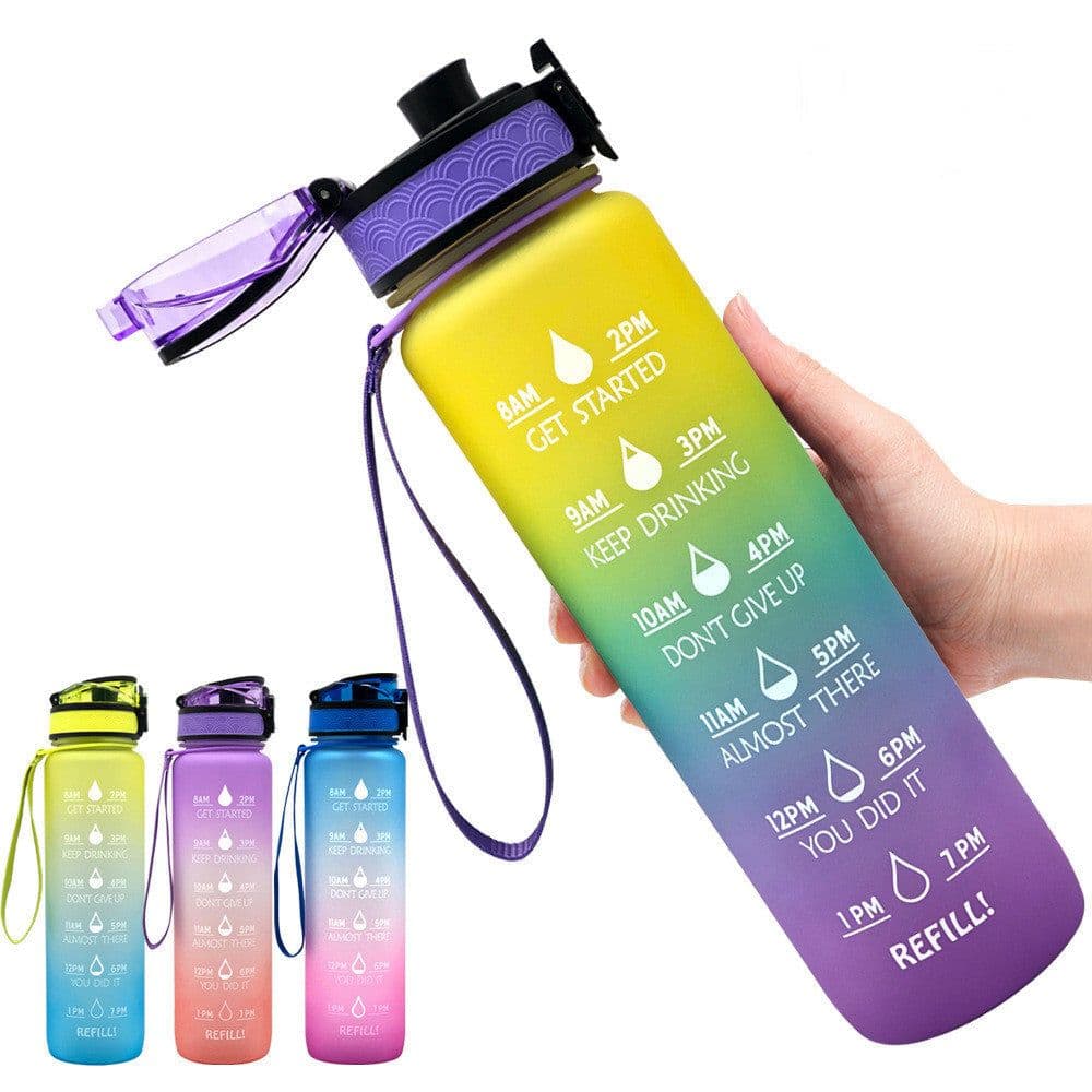 image-1L Tritan Water Bottle With Time Marker Bounce Cover