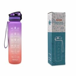 image-1L Tritan Water Bottle With Time Marker Bounce Cover