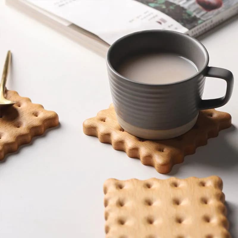 image-Solid Wood Coaster Ins Placemat Potholders Mat Insulation