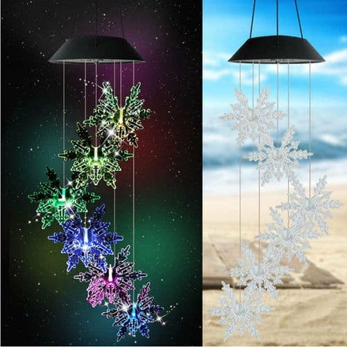 image-Outdoor Solar Wind Chime Lamp Hummingbird Butterfly Ball
