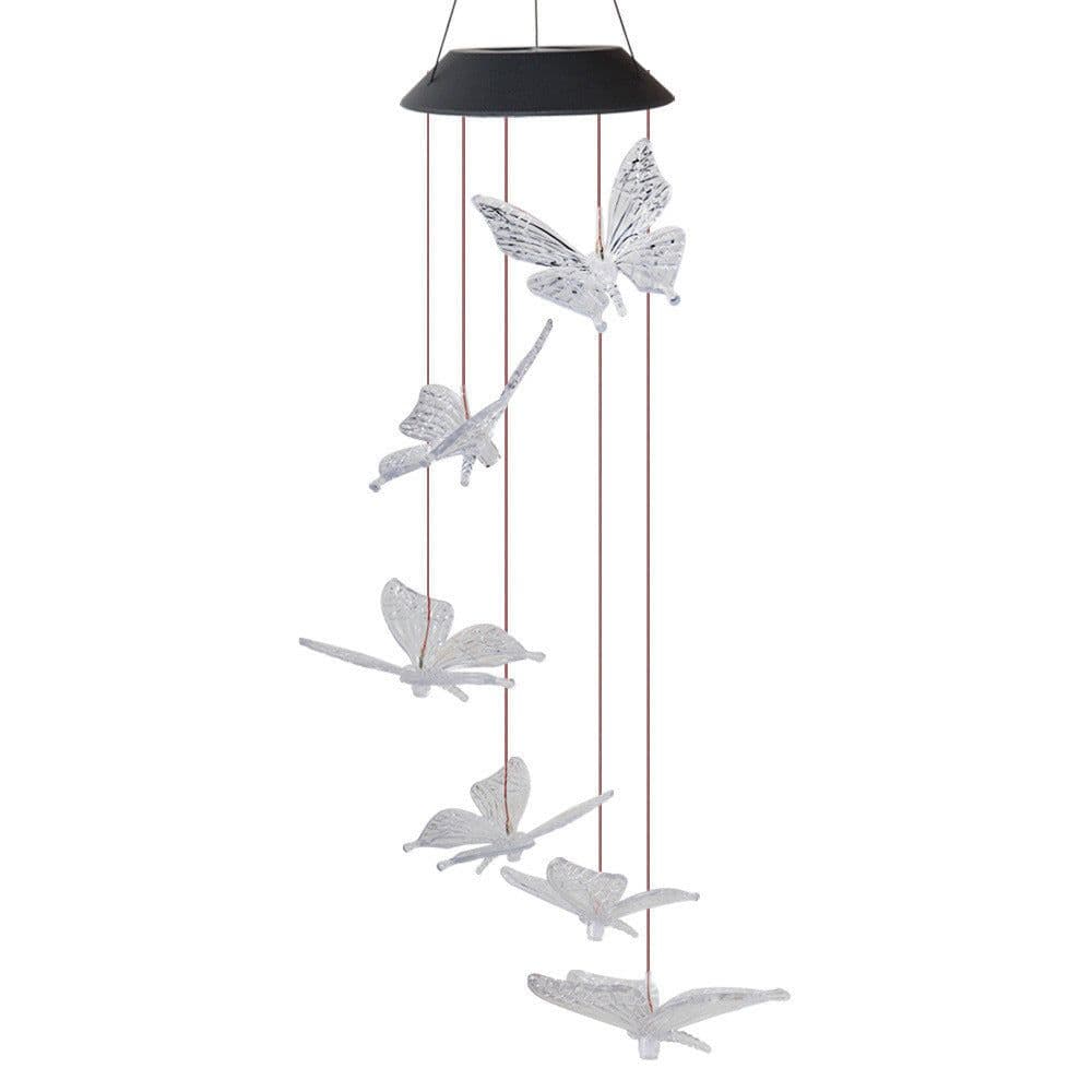 image-Color Changing Solar Power Wind Chime Crystal Ball