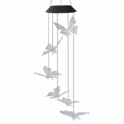 image-Color Changing Solar Power Wind Chime Crystal Ball