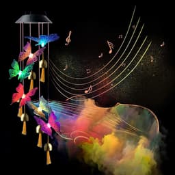 image-Color Changing Solar Power Wind Chime Crystal Ball