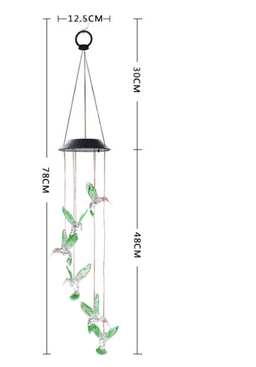 image-Color Changing Solar Power Wind Chime Crystal Ball