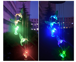image-Color Changing Solar Power Wind Chime Crystal Ball