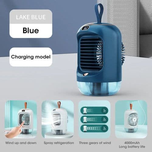 image-Portable Electric Fan Desktop Fan With Air Humidifier Air Conditioner