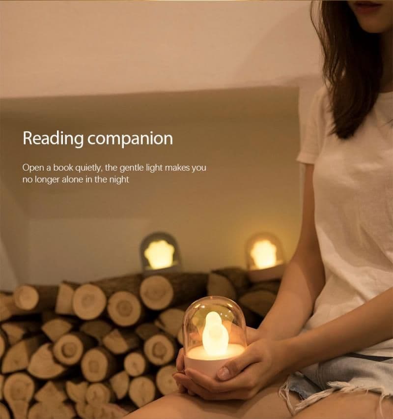 image-Exquisite Night Light Cat Paw Light USB Charging Music Box