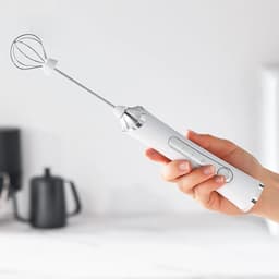 image-Electric Milk Frother USB Rechargeable 3 Speeds Stainless Steel Silent