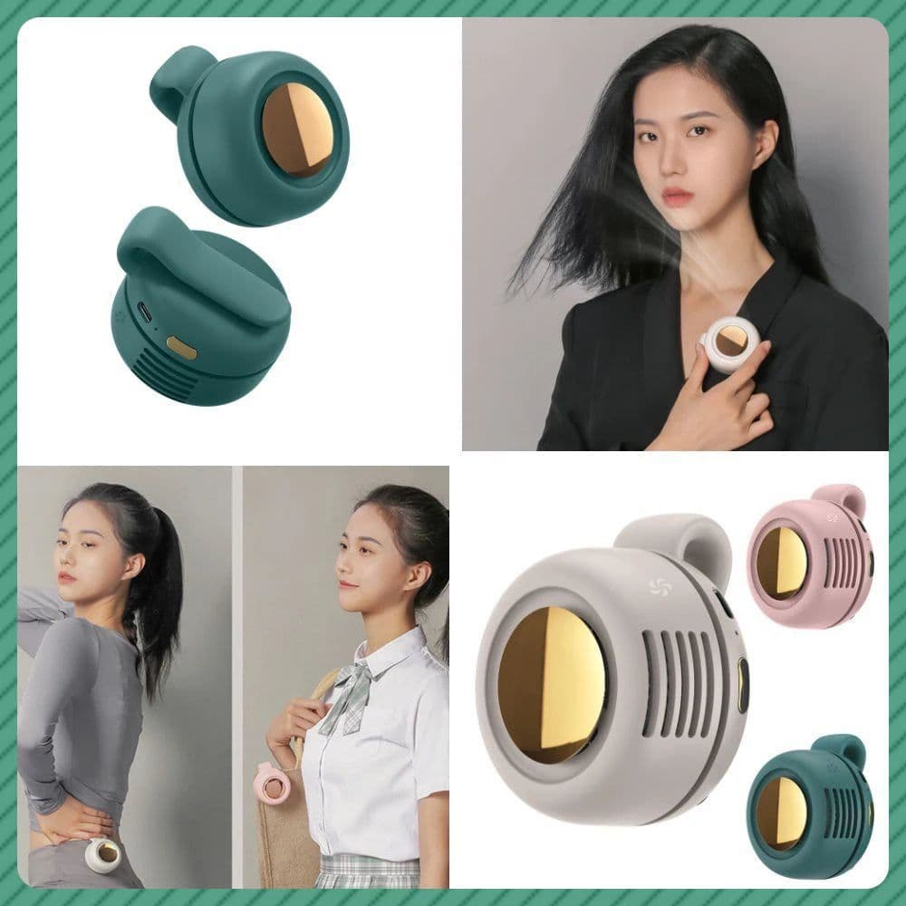 image-USB Hanging Neck Fan Portable Mute Mini Clip Hanging Waist Electric