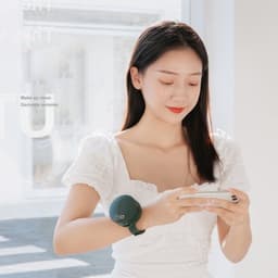 image-Portable Wrist Fan Mirror Leafless USB Rechargeable 3 Speed