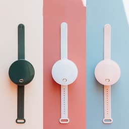 image-Portable Wrist Fan Mirror Leafless USB Rechargeable 3 Speed