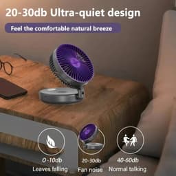 image-6 Inch Multifunctional Foldable Glow-in-the-dark Fan Desktop USB Mute