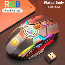 image-Color Wireless Gaming RGB Rechargeable Mute Button Mouse