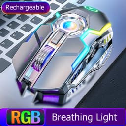 image-Color Wireless Gaming RGB Rechargeable Mute Button Mouse