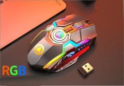 image-Color Wireless Gaming RGB Rechargeable Mute Button Mouse
