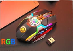 image-Color Wireless Gaming RGB Rechargeable Mute Button Mouse