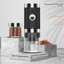 image-Portable Electric Coffee Grinder USB Charging 1500MAH Wireless Fully