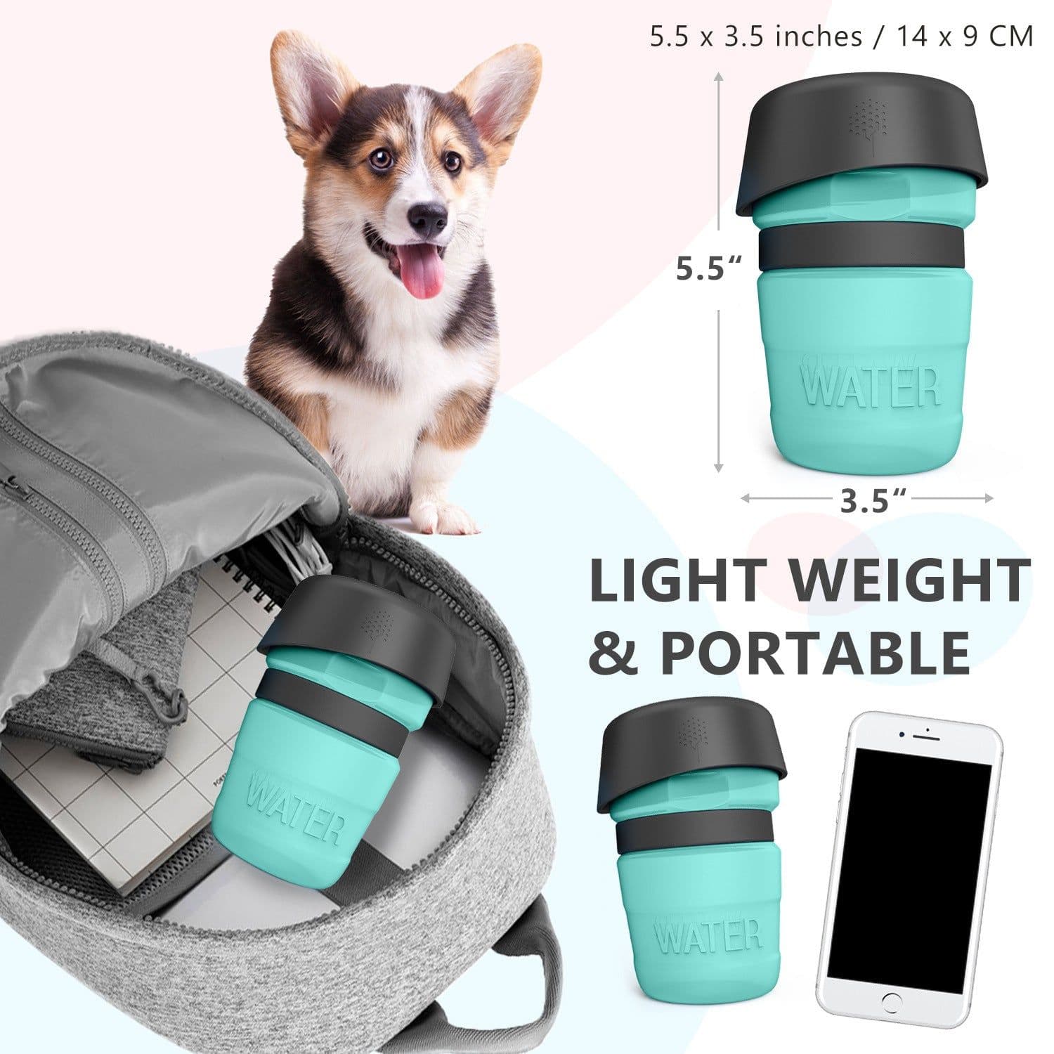 image-Pet Outdoor Foldable Bottle Dog Travel Water Bottle