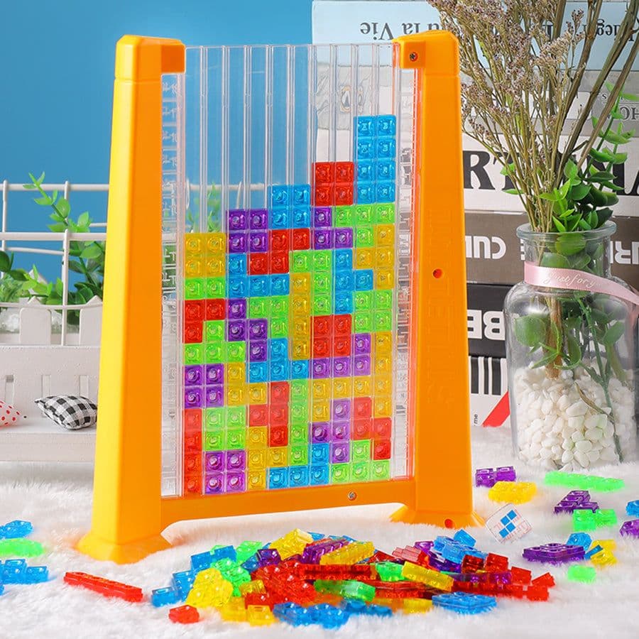 image-Tetris Game Colorful 3D Puzzle Tangram Math Toys