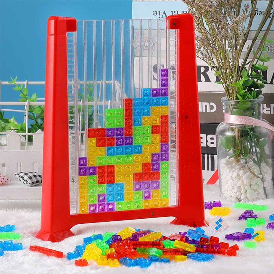 image-Tetris Game Colorful 3D Puzzle Tangram Math Toys
