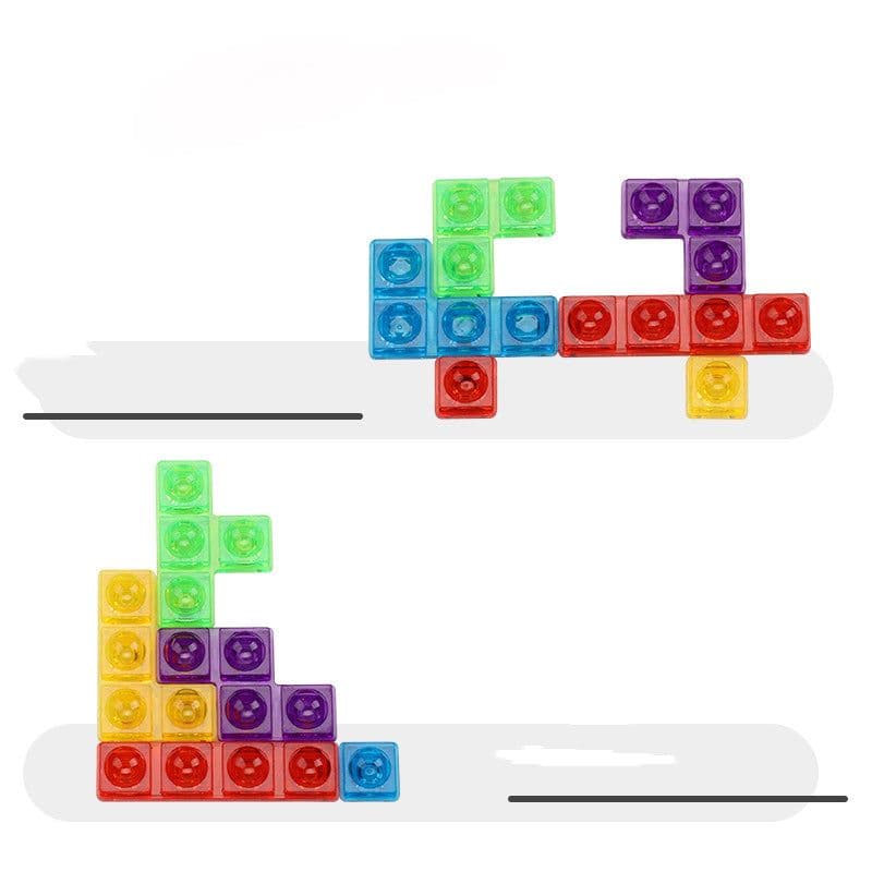 image-Tetris Game Colorful 3D Puzzle Tangram Math Toys
